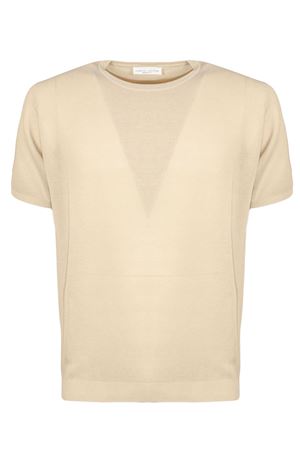 T-shirt in maglia misto cotone beige ROBERTO COLLINA | 261MYA1612104